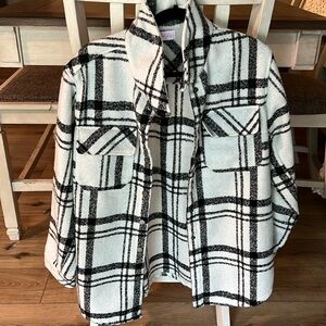 Pink lily plaid shacket